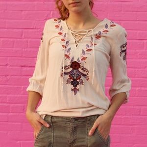 Embroidered Blush Pink Shirt